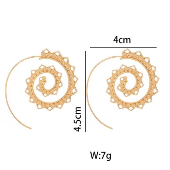 NEW boho gold swirl sun earrings - Picture 2 of 3